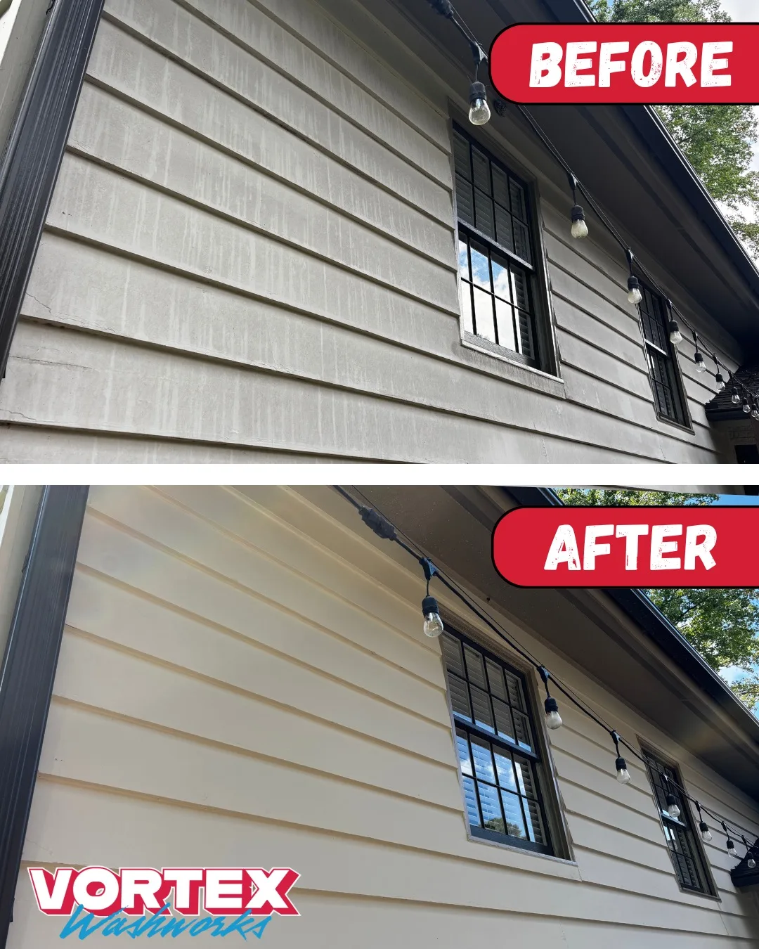 House siding pressure washing before and after in Decatur, GA